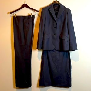 Brooks Brothers 346 dark grey pinstripe suit set.